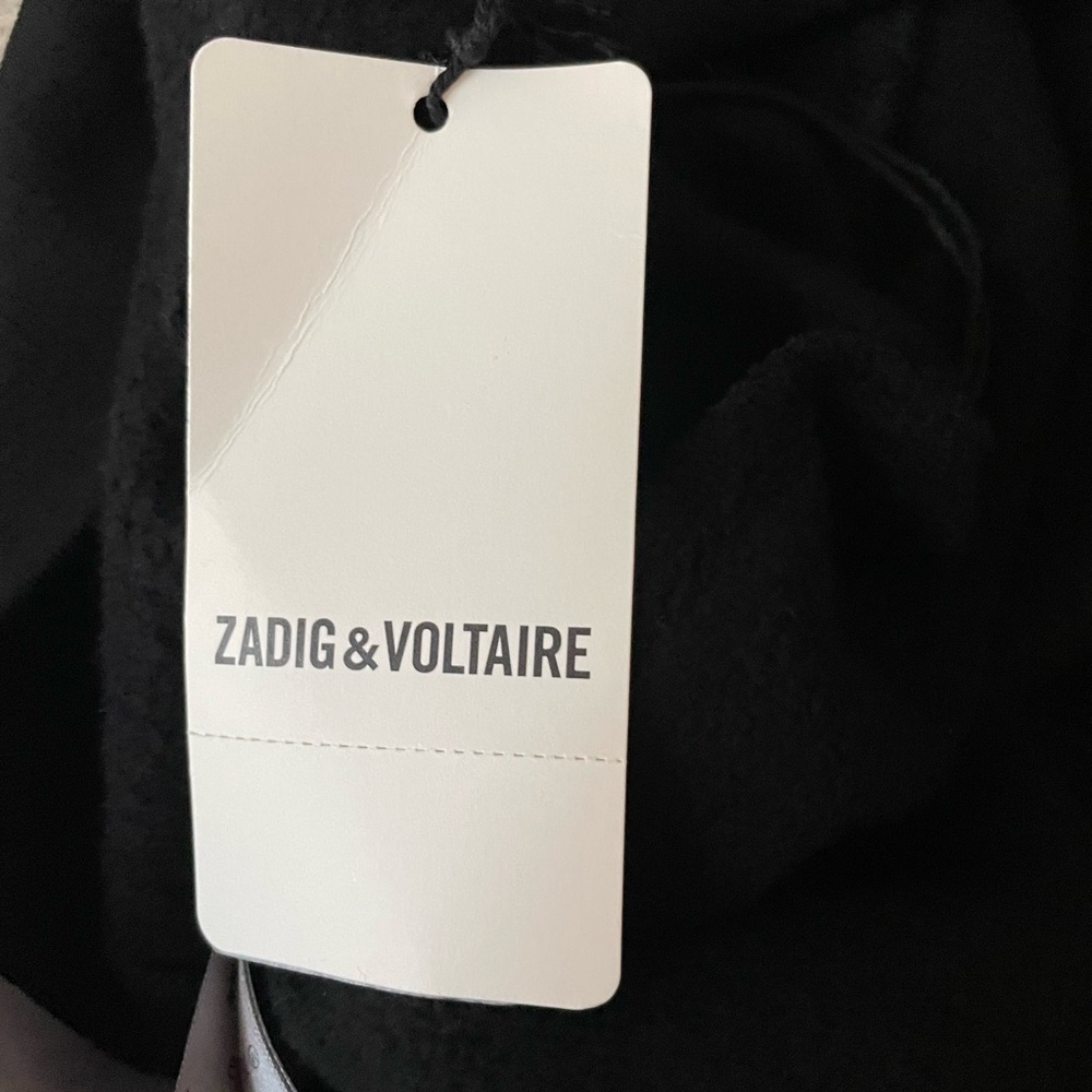 Black Clipper Love Punk Rhinestone Sweatshirt Hoodie  from Zadig & Voltaire - Picture 5 of 7